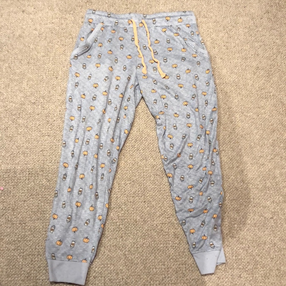 Pumpkin and coffee grey pajama pants